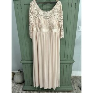Ever Pretty Plus Size 20 Long Lace Sleeve Maternity Formal Dress Blush Pink